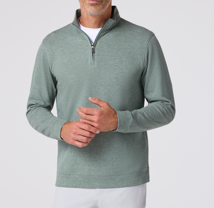 Mizzen+Main Crandall	Quarter Zip - Seagrass Heather - Gabrielle's Biloxi