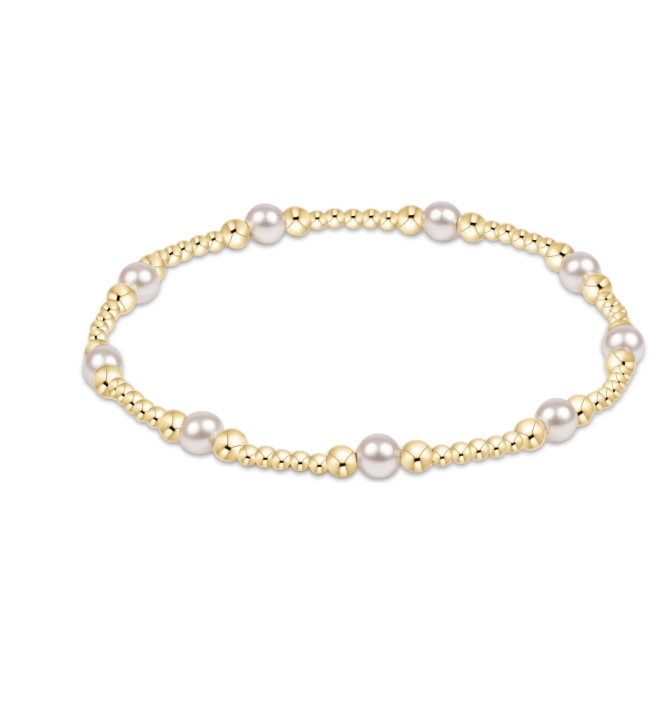 ENewton  Classic Purpose Pattern 4mm  Bead Bracelet - Pearl - Gabrielle's Biloxi