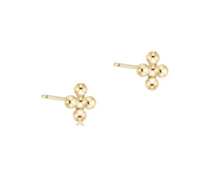 ENewton Classic Beaded Signature Cross Small Stud - 2mm - Gabrielle's Biloxi