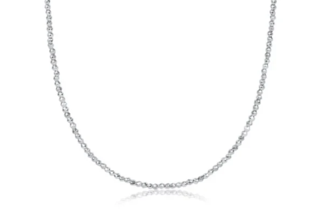 ENewton 15" Choker Bright Silver Faceted Hematite 2mm Bead - Gabrielle's Biloxi