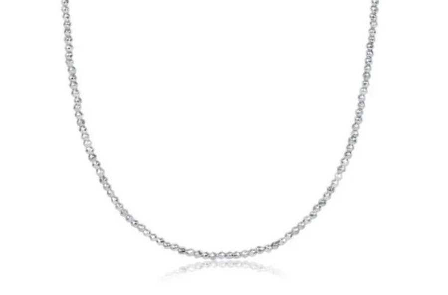 ENewton 15" Choker Bright Silver Faceted Hematite 2mm Bead - Gabrielle's Biloxi