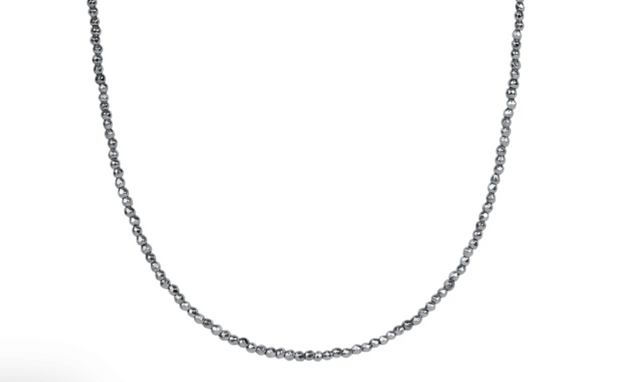 ENewton  15" Choker Silver Faceted Hematite 2mm Bead - Gabrielle's Biloxi