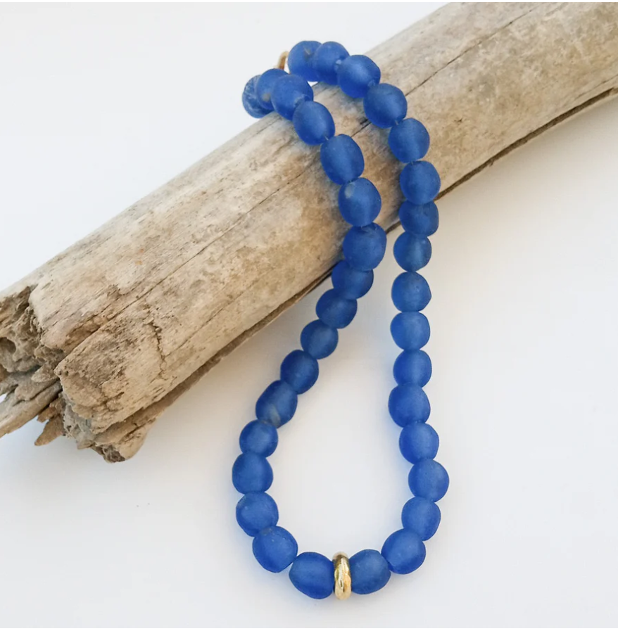 18" Glass Washer Necklace - Royal - Gabrielle's Biloxi