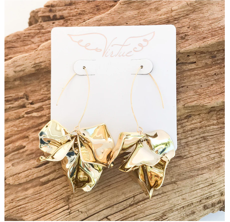 Virtue Hyacinth Tiered Marquis Earrings - Gold - Gabrielle's Biloxi
