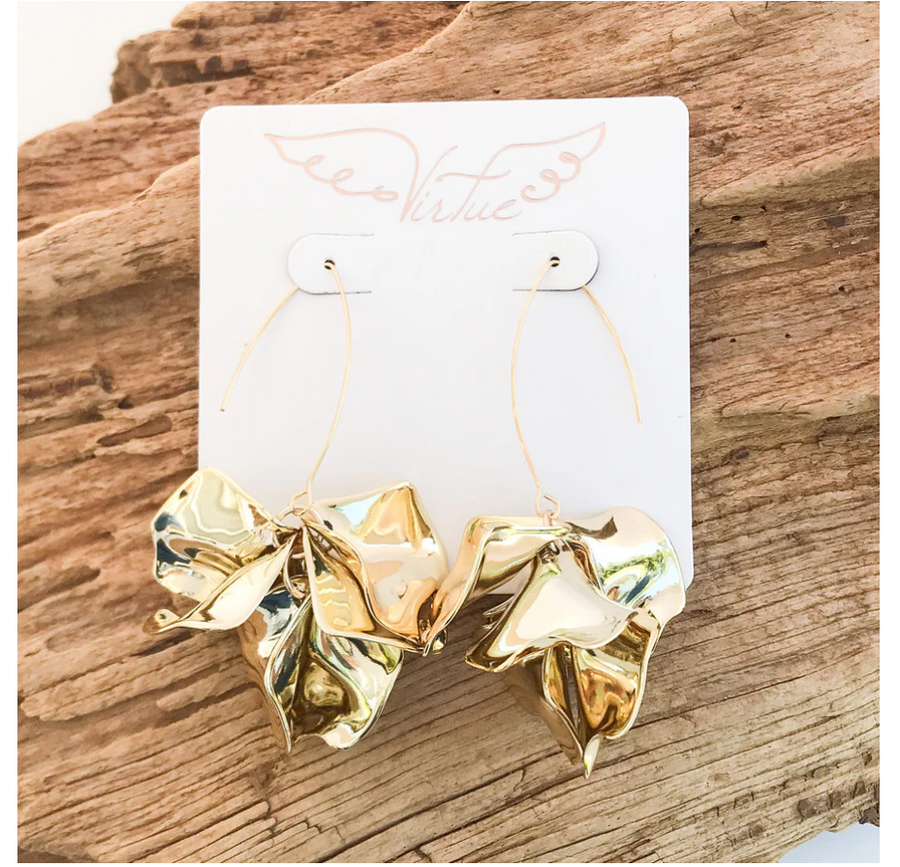 Virtue Hyacinth Tiered Marquis Earrings - Gold - Gabrielle's Biloxi