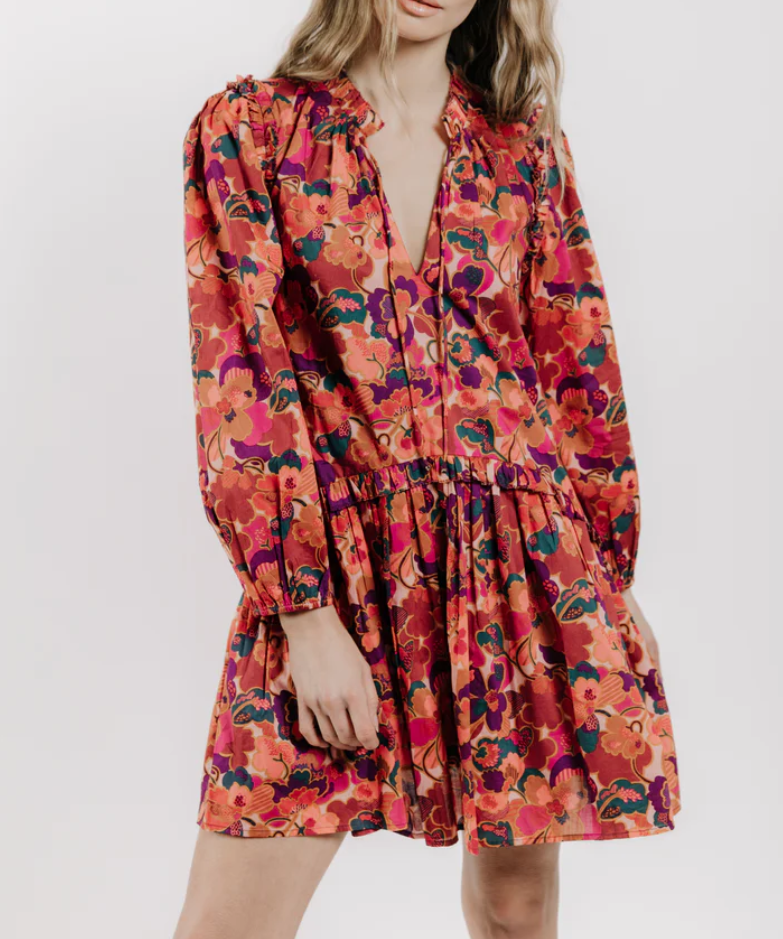 Love the Label Edith Long Sleeve Dress - Prospect	 Flower Liberty Print - Gabrielle's Biloxi