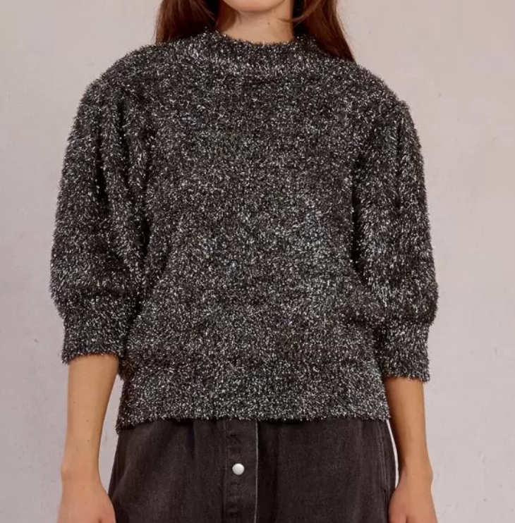 Knitted Sweater - Gun Metal - Gabrielle's Biloxi