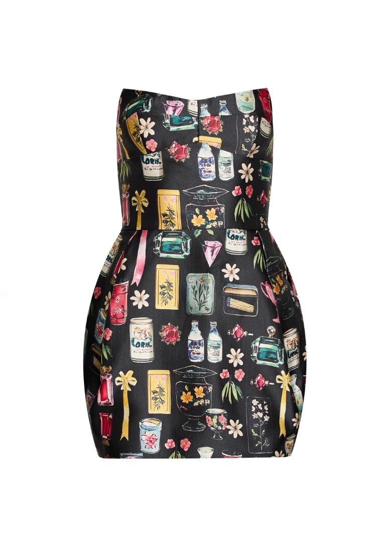 Amanda Uprichard Bowery Dress - Black Treasure Print - Gabrielle's Biloxi