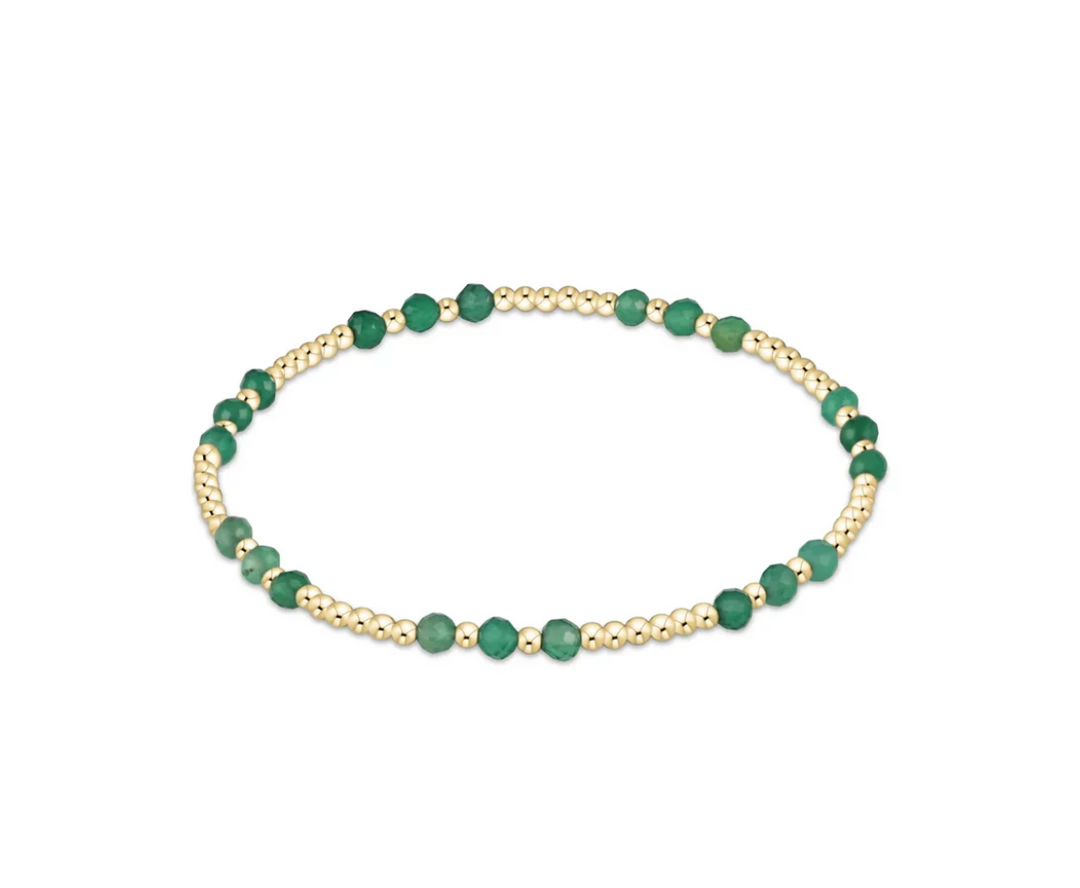 ENewton  Gemstone Gold Joy Pattern 3mm Bead Bracelet - Green Onyx - Gabrielle's Biloxi