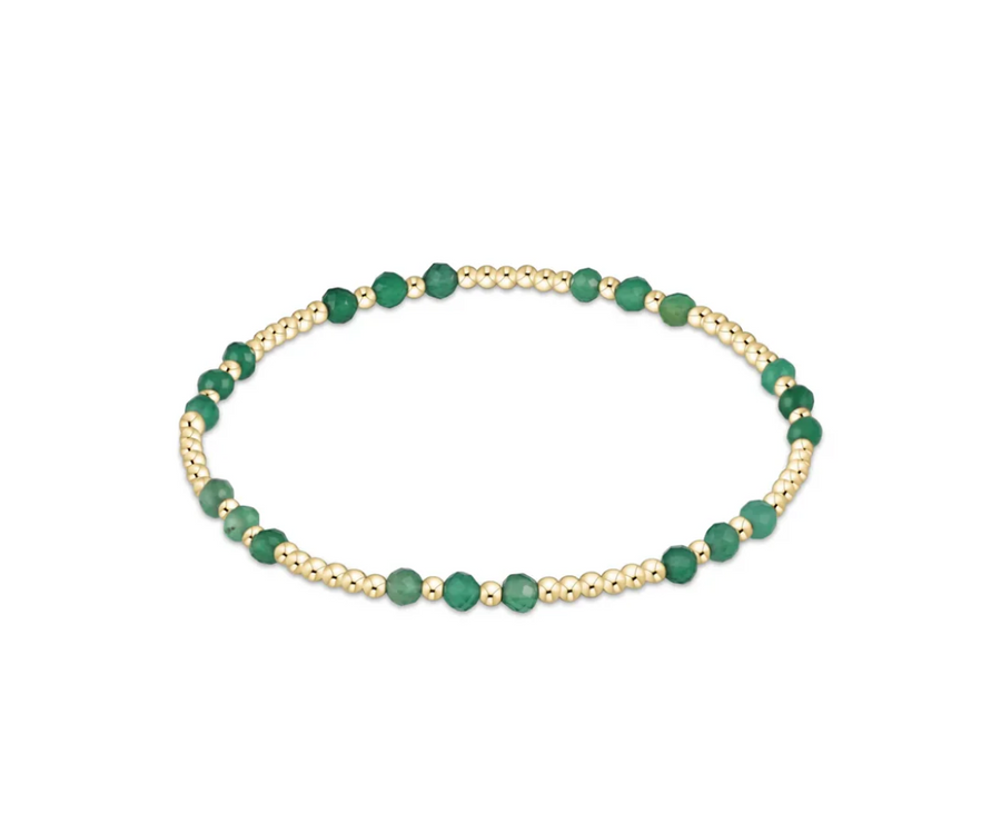 ENewton  Gemstone Gold Joy Pattern 3mm Bead Bracelet - Green Onyx - Gabrielle's Biloxi