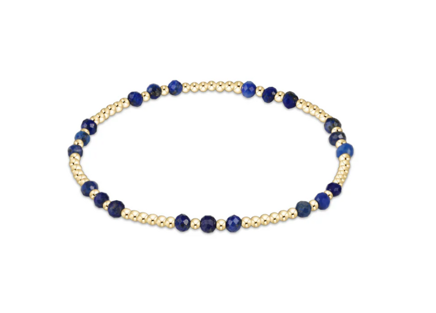 ENewton  Gemstone Gold Joy Pattern  3mm Bead Bracelet - Lapis - Gabrielle's Biloxi