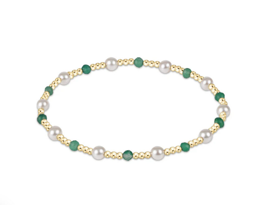 ENewton Pearl Sincerity Pattern 4mm  Bead Bracelet - Green Onyx - Gabrielle's Biloxi
