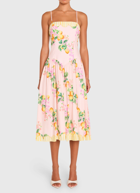 Amanda Uprichard Delora Midi Dress- Limoncello - Gabrielle's Biloxi