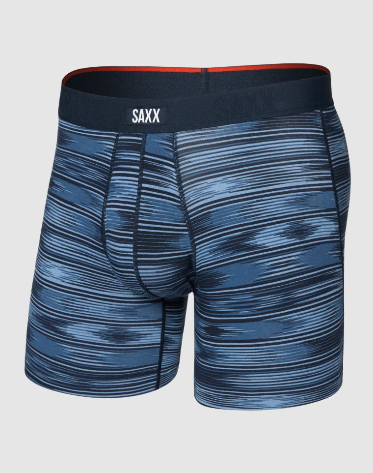 SAXX Vibe Xtra Boxer Brief Fly - Ikat Stripe Dark Denim - Gabrielle's Biloxi