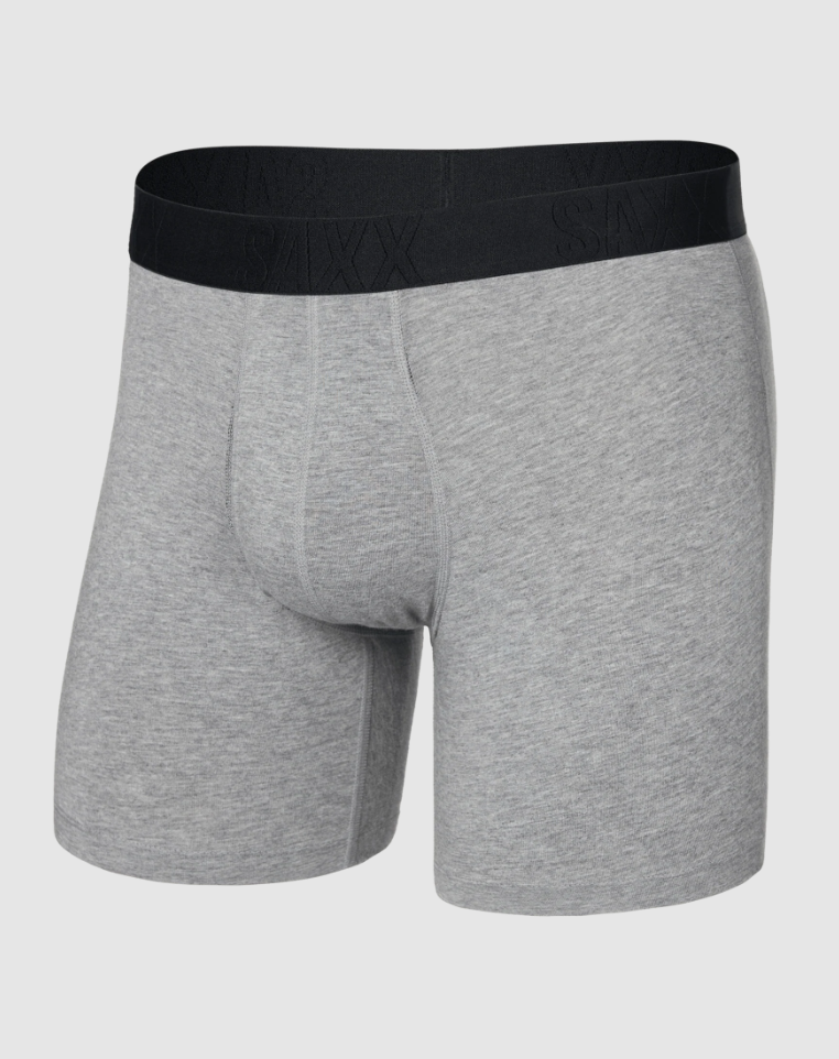 SAXX Droptemp Cooling Cotton Boxer Brief Fly - Dark Grey Heather - Gabrielle's Biloxi