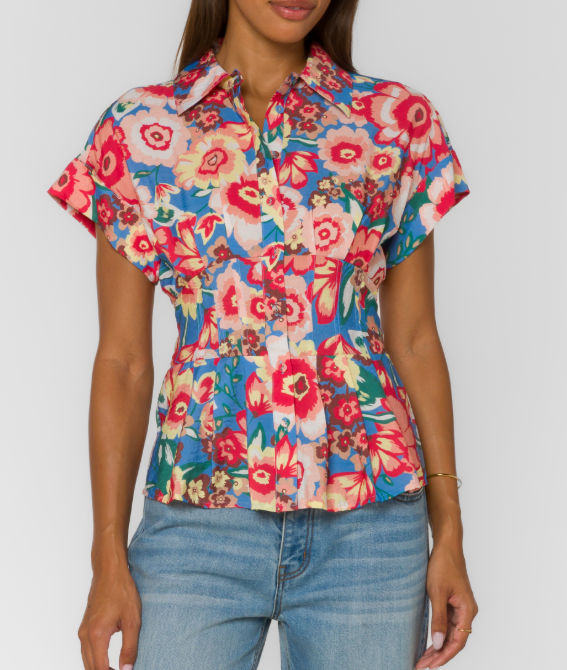 Brielle Top - Peri Spring Garden - Gabrielle's Biloxi