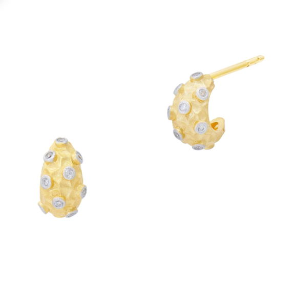 Freida Rothman Downtown Edge Studded Mini Hoop Earrings - Gabrielle's Biloxi