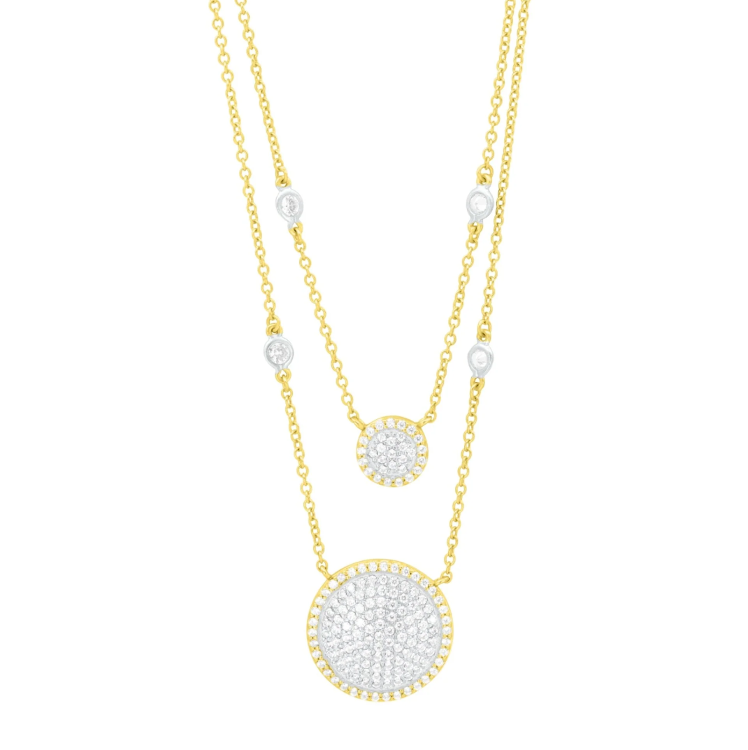 Freida Rothman Double Layer Times Square Pave Necklace - Gabrielle's Biloxi