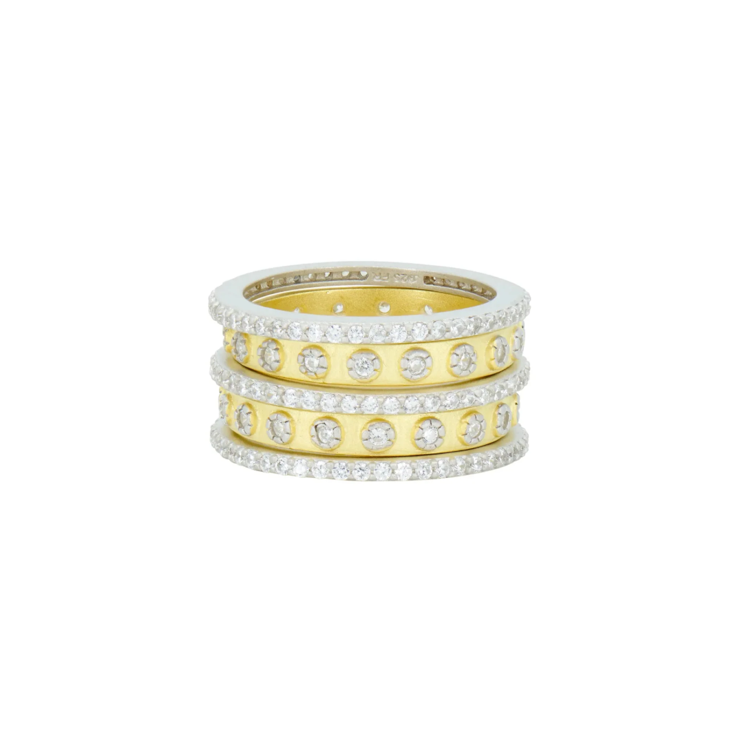 Freida Rothman Two Tone 5-Stack Ring - Size 7 - Gabrielle's Biloxi