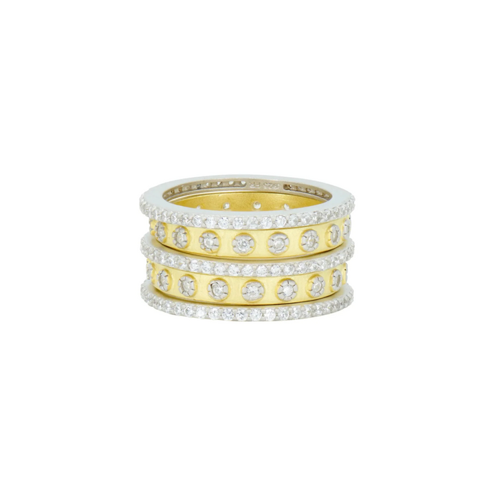 Freida Rothman Two Tone 5-Stack Ring - Size 7 - Gabrielle's Biloxi