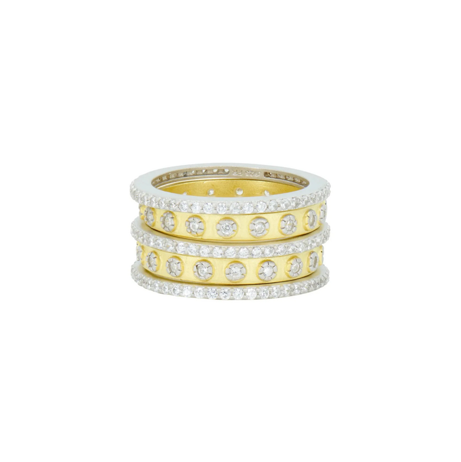 Freida Rothman Two Tone 5-Stack Ring - Size 7 - Gabrielle's Biloxi