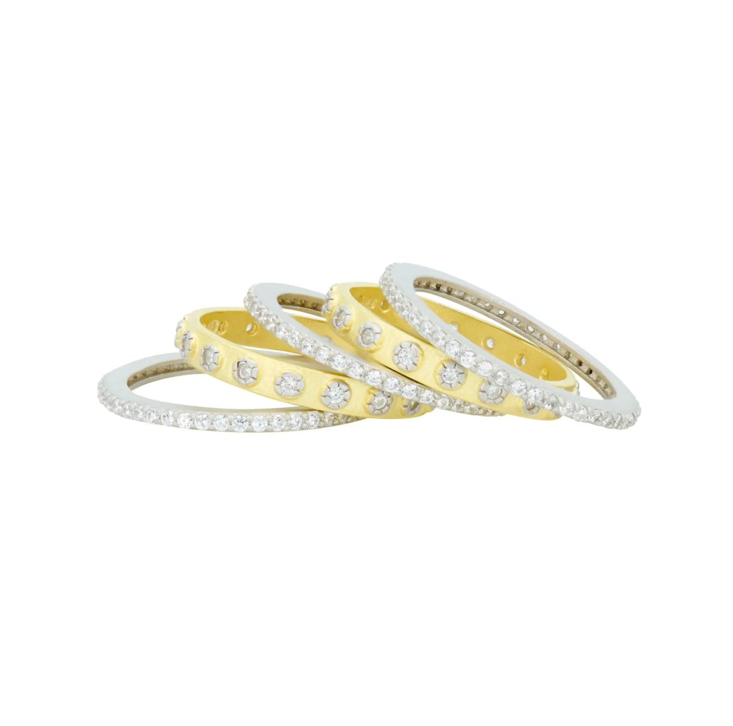 Freida Rothman Two Tone 5-Stack Ring - Size 7 - Gabrielle's Biloxi