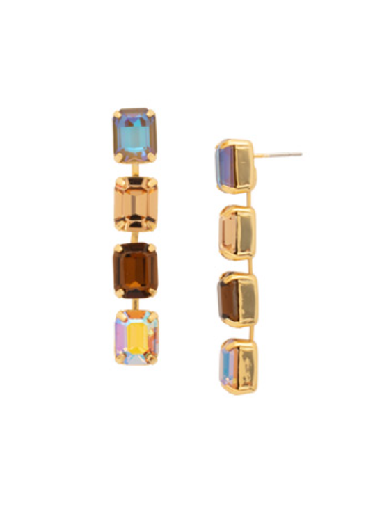 Sorrelli Octavia Repeating Dangle Earrings - Bright Gold Honey Bourbon - Gabrielle's Biloxi