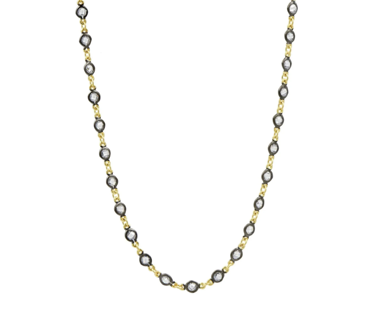 Freida Rothman Faceted Stones Wrap Chain Necklace - 16"