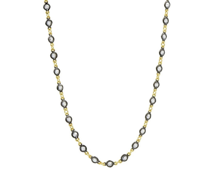 Freida Rothman Faceted Stones Wrap Chain Necklace - 16"