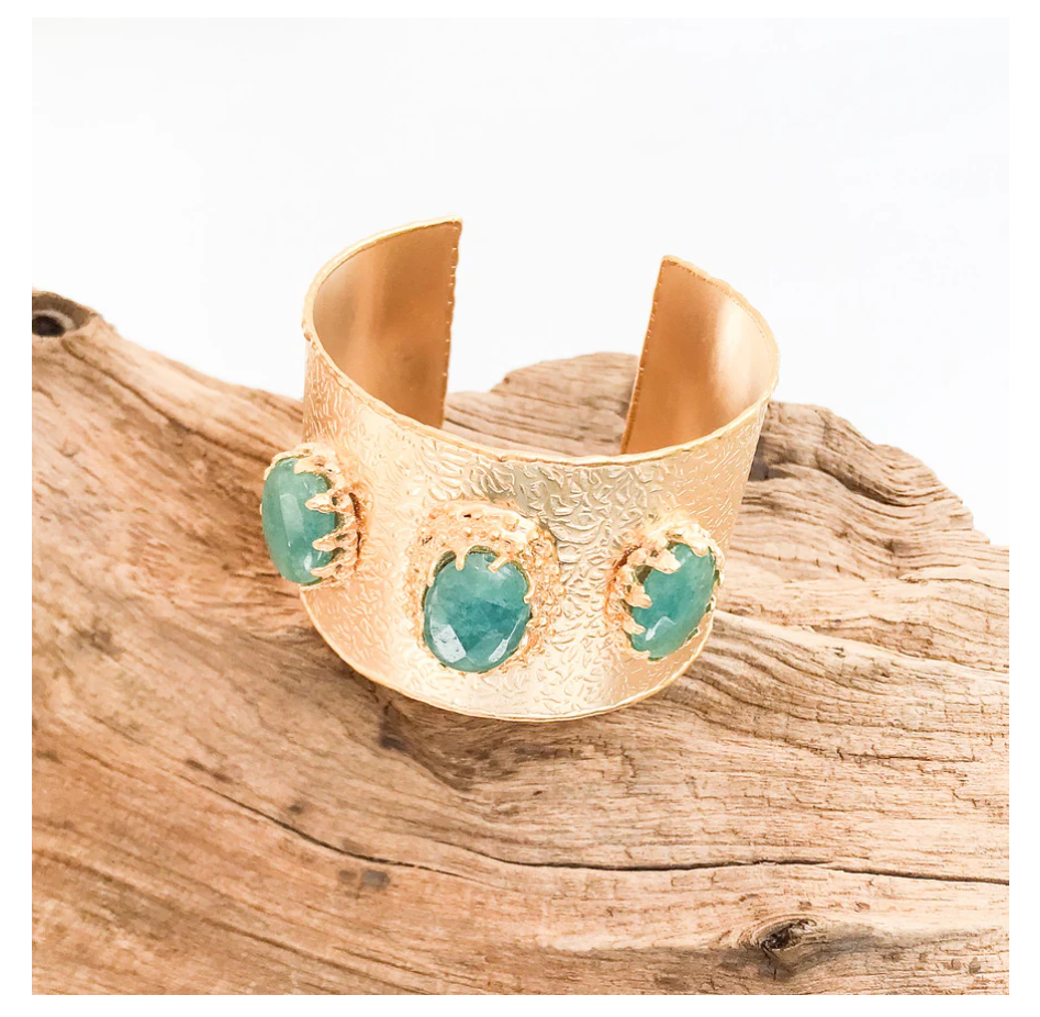 Virtue The Trinity Triple Stone Cuff Bracelet - Ocean