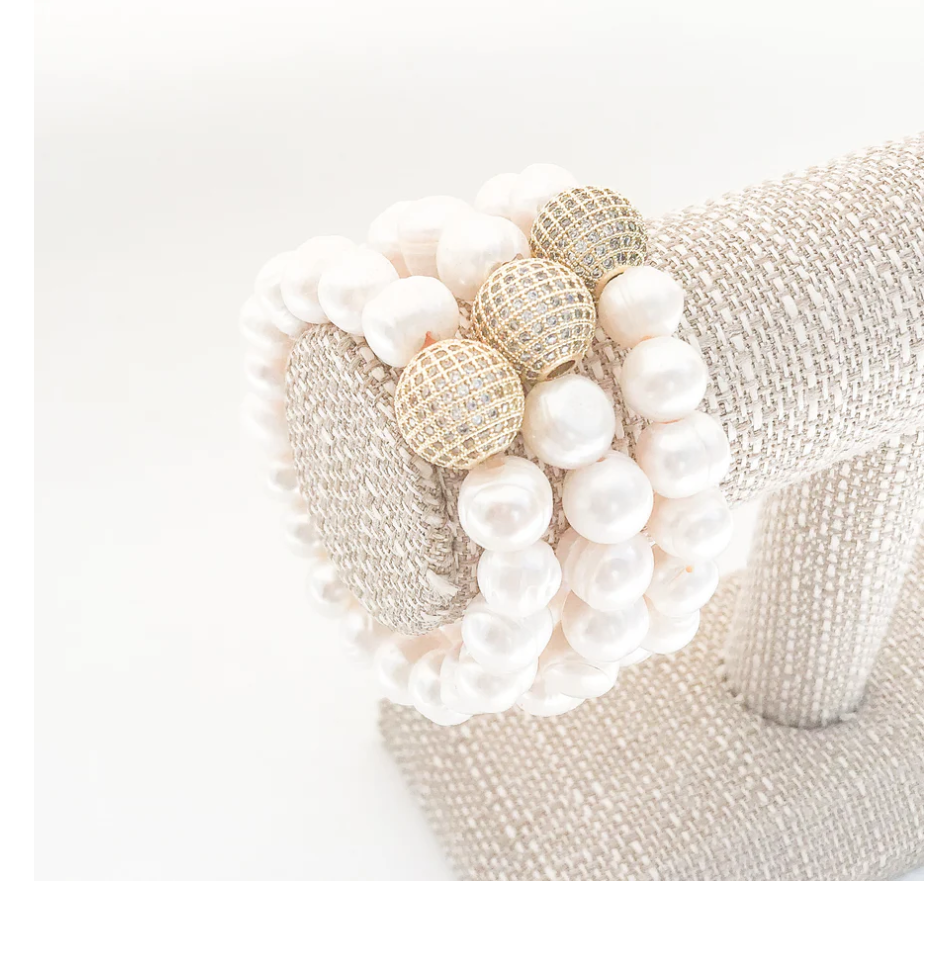 Virtue Freshwater Pearl Bracelet w/ CZ Ball - Gabrielle's Biloxi