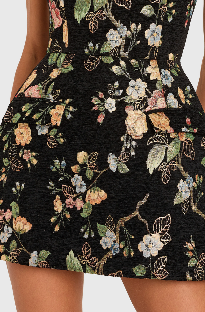 Amanda Uprichard Bethany Romper - Black & Gold