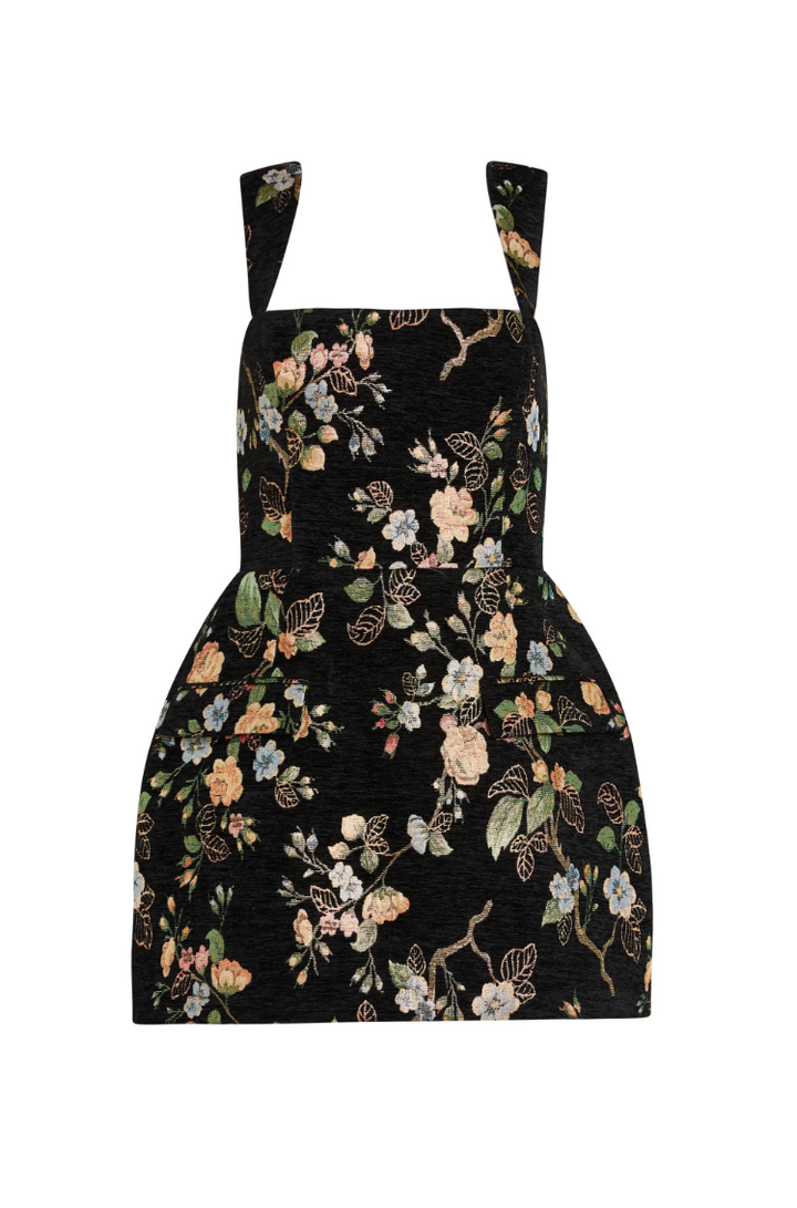 Amanda Uprichard Bethany Romper - Black & Gold