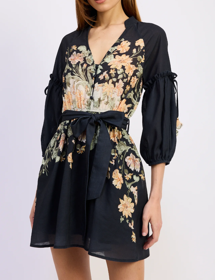 En Saison Iris Mini Dress - Black Ginger Olive