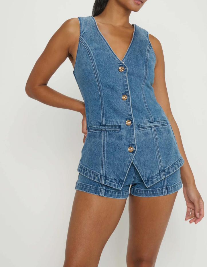 Show Me Your Mumu Venture Out Romper - Ripple Indigo
