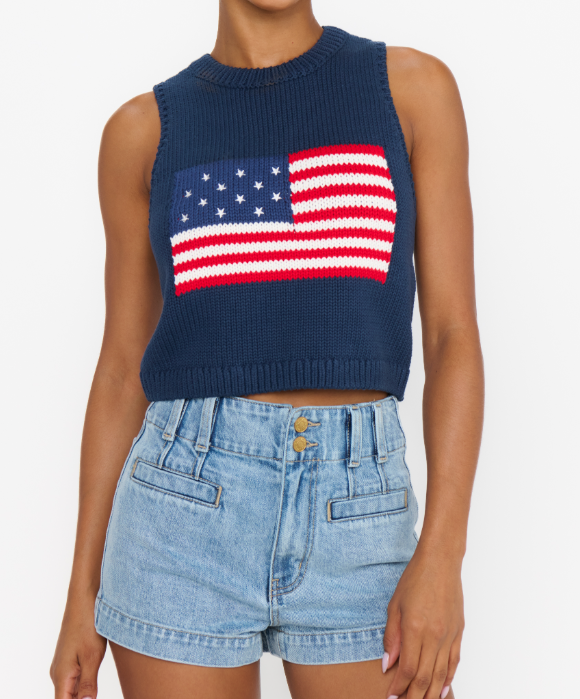 Show Me Your Mumu Milo Tank - Navy Flag Knit - Gabrielle's Biloxi
