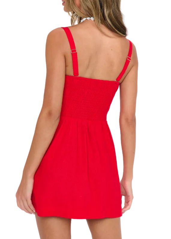 Show Me Your Mumu Emery Mini Dress - Sundried Tomato Linen - Gabrielle's Biloxi