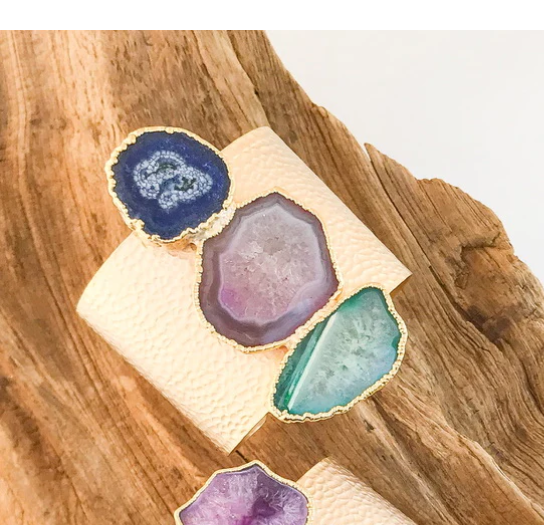 Virtue The Tiffany Agate Slice Cuff - Gabrielle's Biloxi