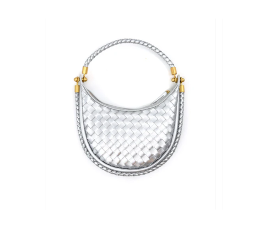 Silver Woven Shoulder Bag - Gabrielle's Biloxi