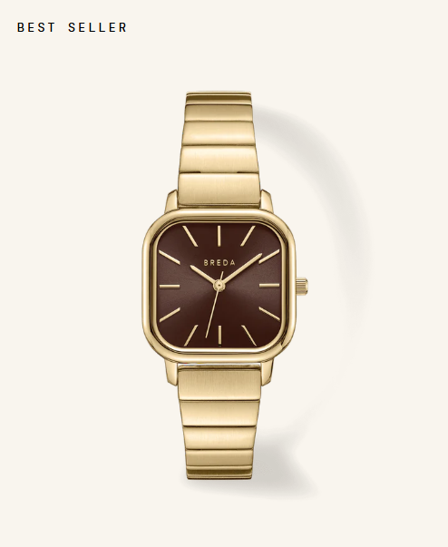 BREDA 'Esther' 1735o Gold and Brown Metal Bracelet Watch, 26MM - Watch - Gabrielle's Biloxi