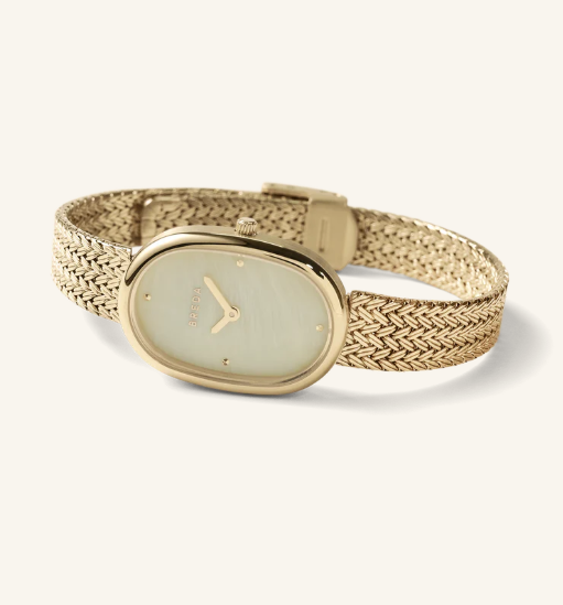 BREDA Women's 'Jane Tethered' Gold and Mesh Bracelet Watch, 23MM - Gabrielle's Biloxi