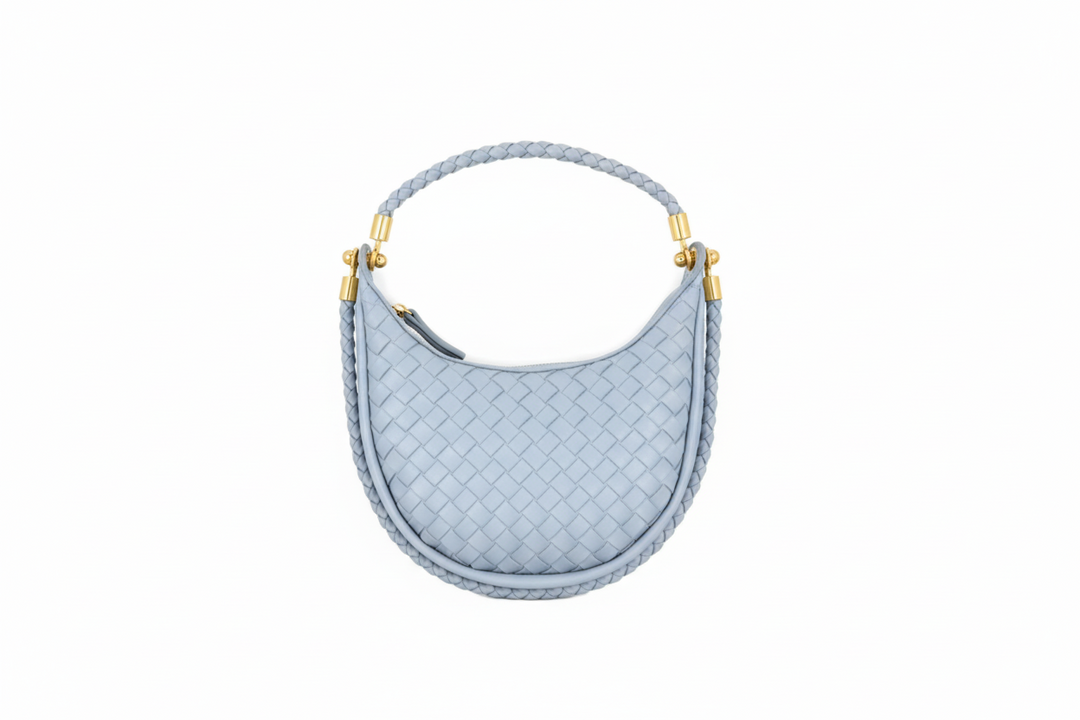 Light Blue Woven Shoulder Bag - Gabrielle's Biloxi