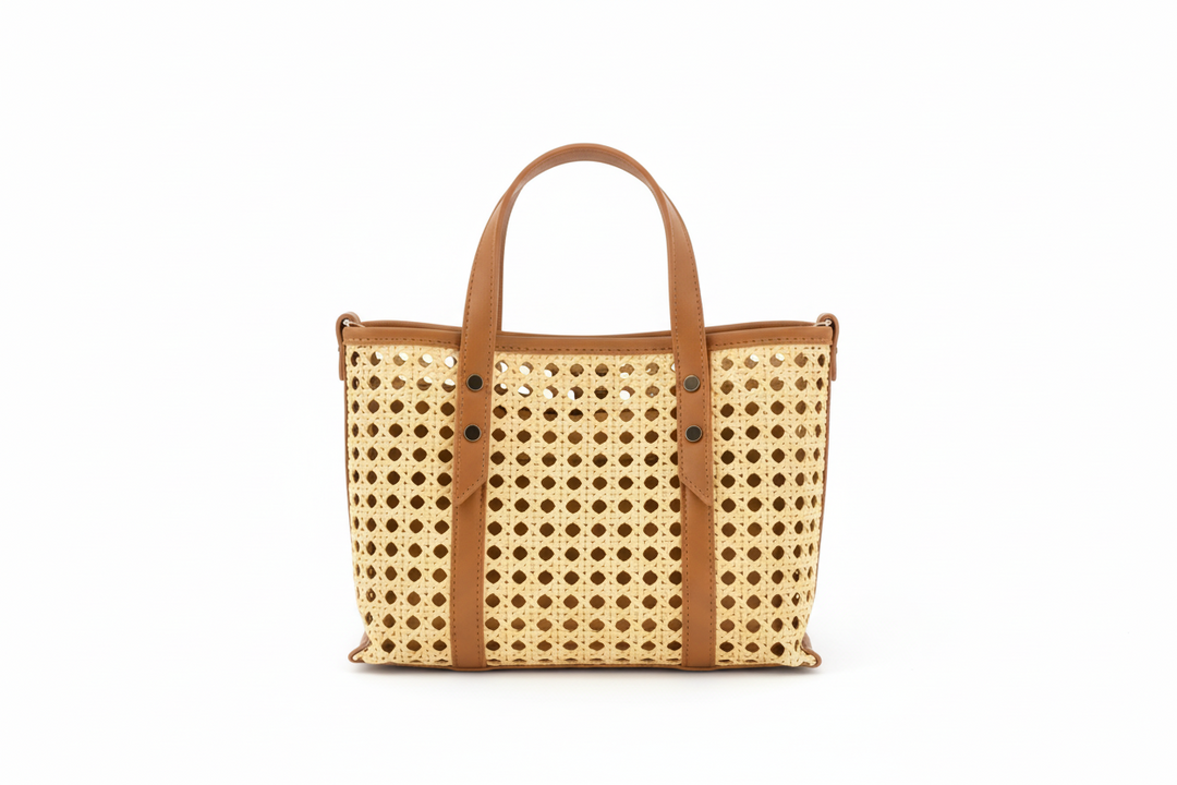 Woven Tan Handbag - Gabrielle's Biloxi