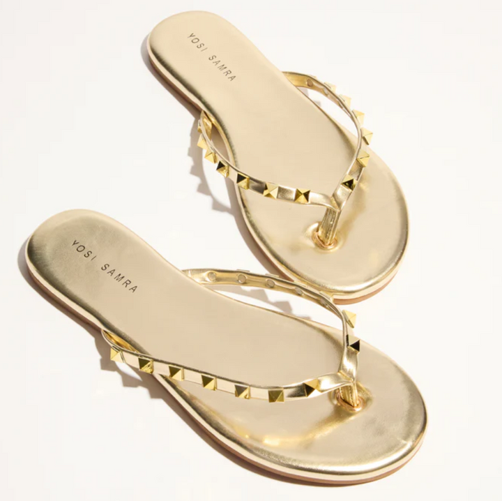Yosi Samra Rivington Stud Flip Flop - Gold - Gabrielle's Biloxi