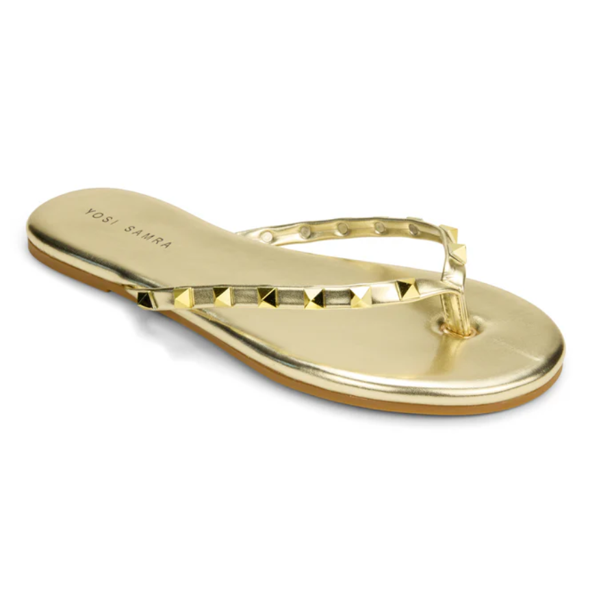 Yosi Samra Rivington Stud Flip Flop - Gold - Gabrielle's Biloxi