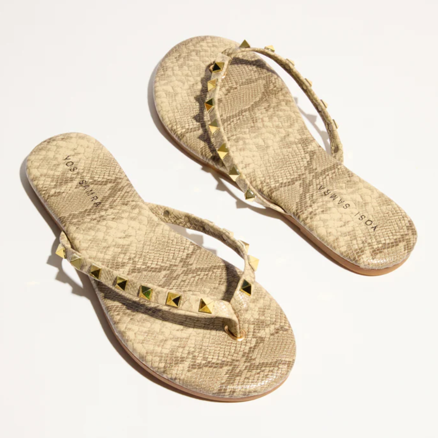 Yosi Samra Rivington Stud Flip Flop - Snake Print - Gabrielle's Biloxi