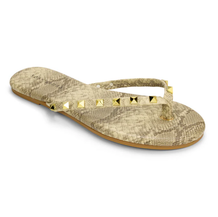 Yosi Samra Rivington Stud Flip Flop - Snake Print - Gabrielle's Biloxi