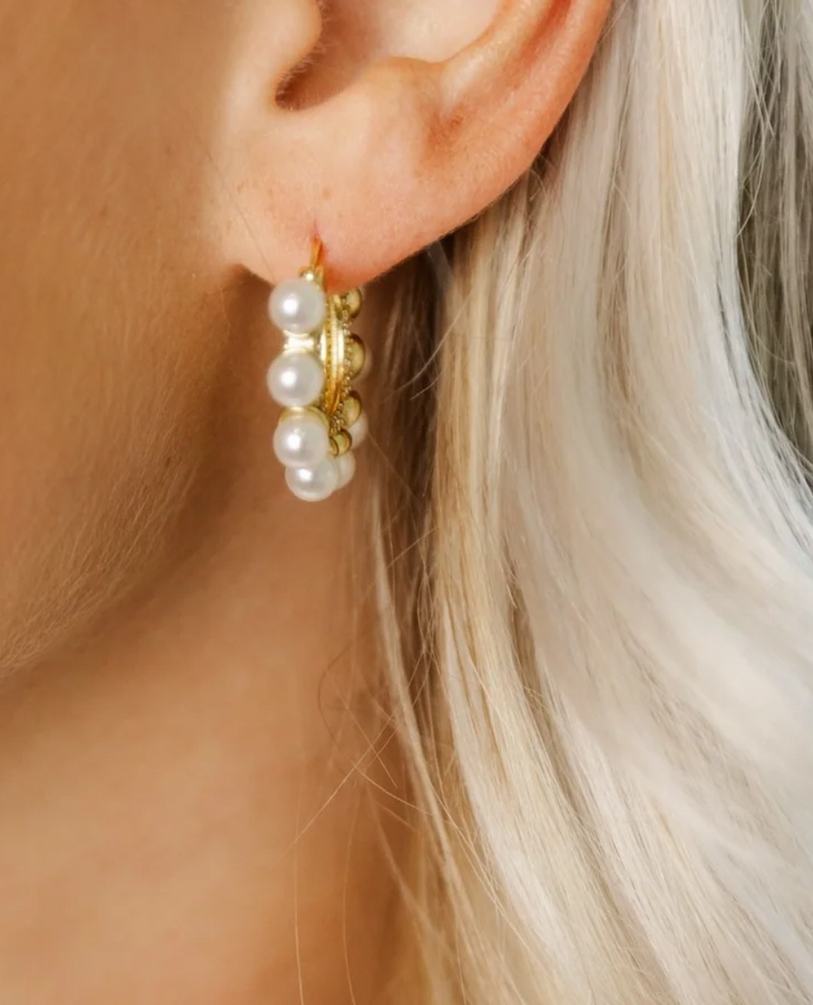 Haley Pearl Hoops - Gabrielle's Biloxi