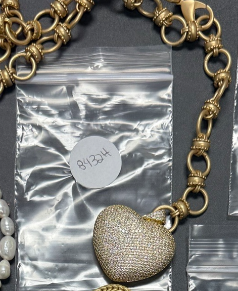 CZ Heart on Adjustable Crown Chain - Gold - Gabrielle's Biloxi