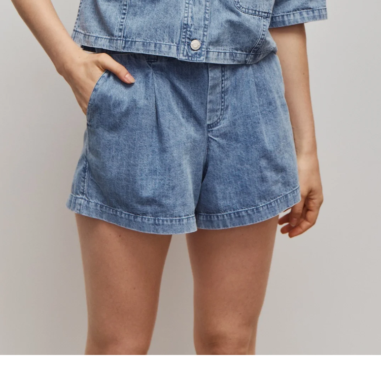 Melissa Nepton Brim Shorts - Medium Blue - Gabrielle's Biloxi